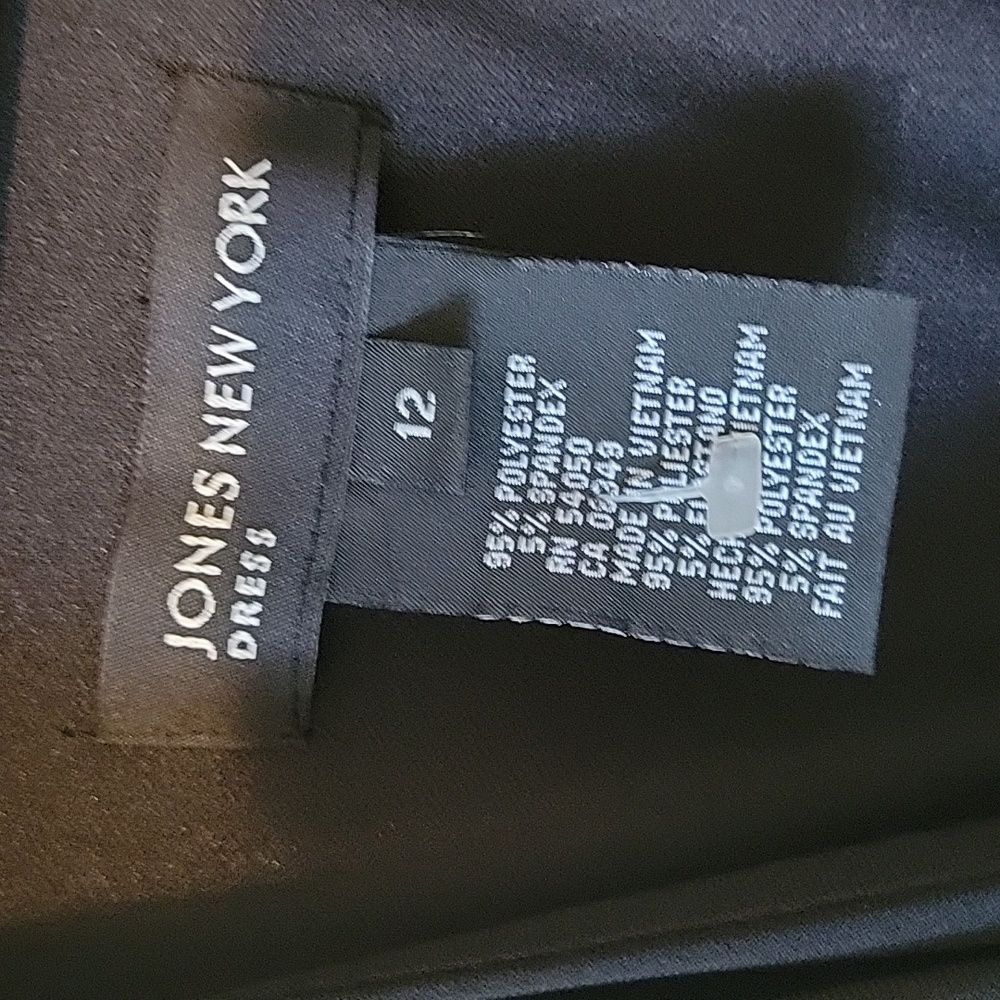 Jones New York Black Maxi Dress Size 12 Sleeveless Ruched Stretch Evening Work - Picture 2 of 4